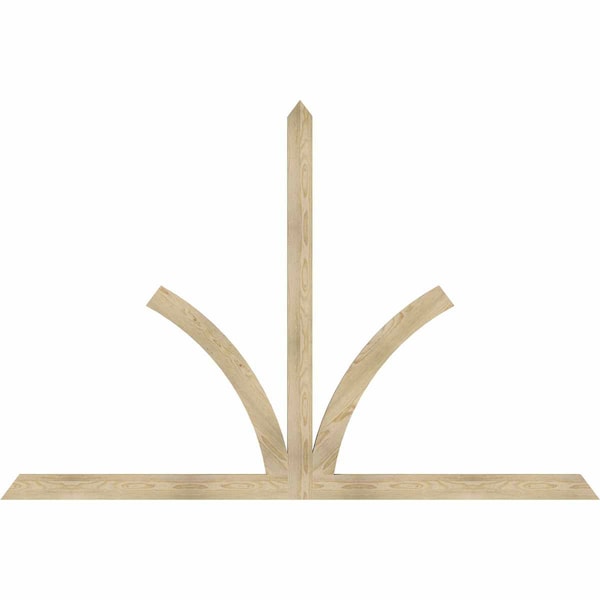 Ekena Millwork Richland Rough Sawn Timber Gable Bracket, Douglas Fir, 96"W x 64"H x 2"D x 4"F, 16/12 Pitch GBW096X64X0204RIC00RDF - main